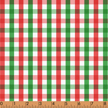 M57 - Red, green and white plaid fabric