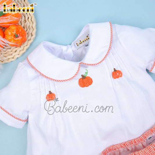 Pumpkin French knot girl set - DR3745