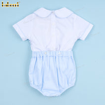 Boy Blue Bodysuit Geometric Smocked - BC1182