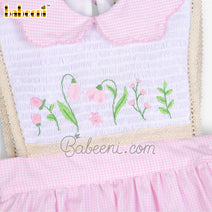 Tulip flower embroidery baby girl dress - DR 3416