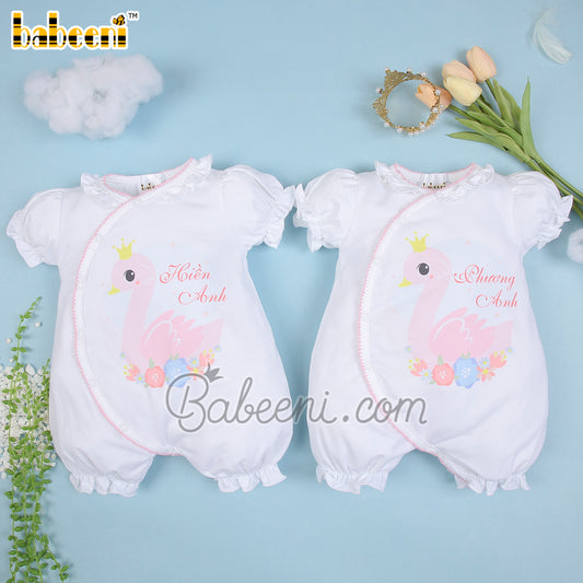 Luxurious swan embroidery bubble for newborn – GS 18