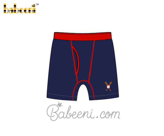 Baseball embroidery navy underwear for man - UM 13