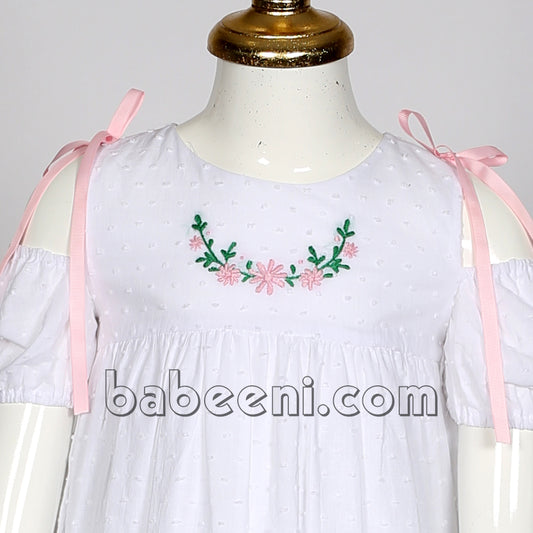 Delightful baby girl Royal flower embroidery dress - DR 2675