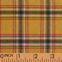 T32- yellow, garnet, white flannel fabric