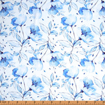 V3- White with blue floral viscose fabric printed 4.0