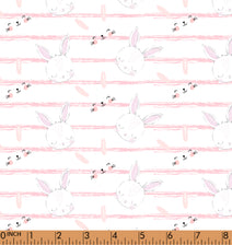 K265- Cute Rabbit in pink stripe knit printing 4.0