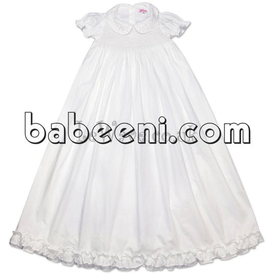 White geometric Christening Gown - CG 01