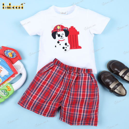 Firefighter Dog 2 Pieces Clothing Set For Boy - BC1095