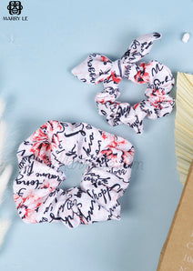 HAND WRITING DIGITAL PRINTED SCRUNCHIES - MD368