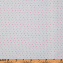 D102- pink dot in white pique printed fabric