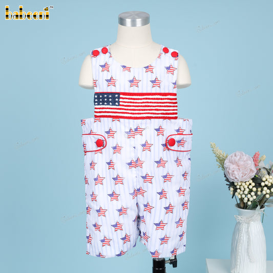 Boy Shortalls US Flag Embroidered - BC1252