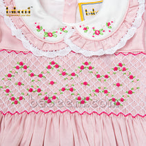 Elegant geometric smocked girl clothing - DR 3068