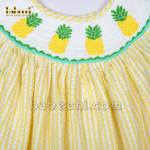 Pineapple smocked bishop dress - DR 3119