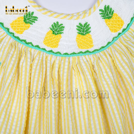 Pineapple smocked bishop dress - DR 3119