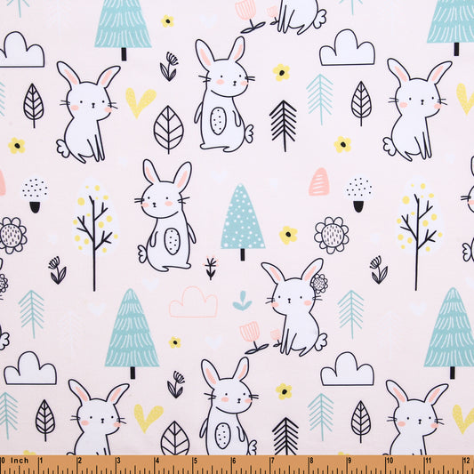 CD34- Naive rabbit thin cardigan printing 4.0 fabric