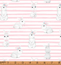 K268- Classy rabbit in pink stripe printing 4.0