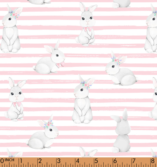 K268- Classy rabbit in pink stripe printing 4.0