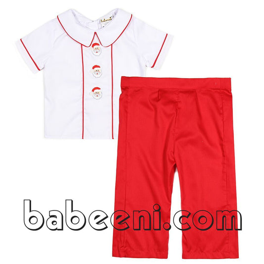 Santa Claus hand embroidered boy outfit - BC 820