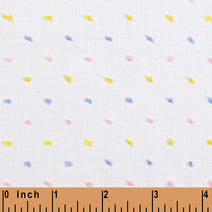 O35- multi pastel colow swiss dot fabric