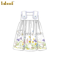 Flower & bunny printed baby lace dress – DR 3529