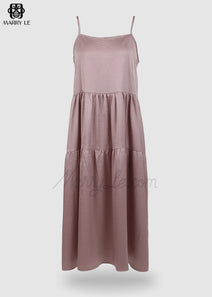 SLEEVELESS PURPLE BROWN MAXI DRESS - MD08