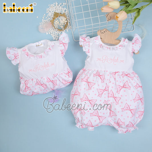 Bow printed bubble for newborn – GS 16