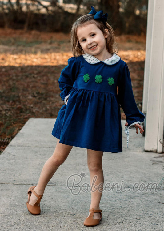 Lucky leaf embroidery dress