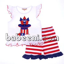 Nice patriotic applique knit set - DR 2484