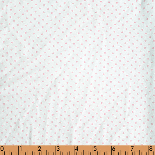 K86.0cc - white with tiny pink dot knit retardant fabric