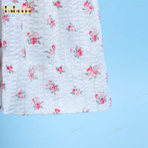 Plain Dress White With Small Red Roses For Girl - DR3555