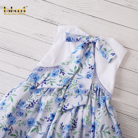 Elegant blue roses baby watering flowers dress -DR 3189