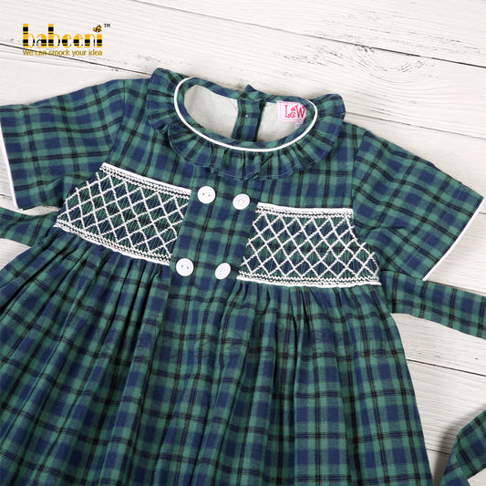 Gorgeous little girls flannel smocked dress - DR 3225