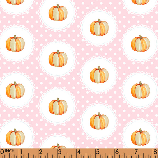 K370- pink polkadot with pumpkin knit printing 4.0