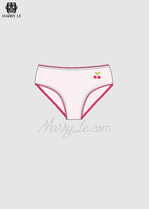 CHERRY EMBROIDERY RED POLKA WOMEN UNDERWEAR - MD294