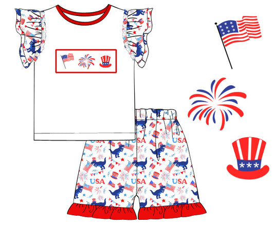 F188- Dino, flag with white woven printing 4.0