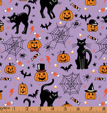 K323- Pumpkin, cat purple knit printing 4.0