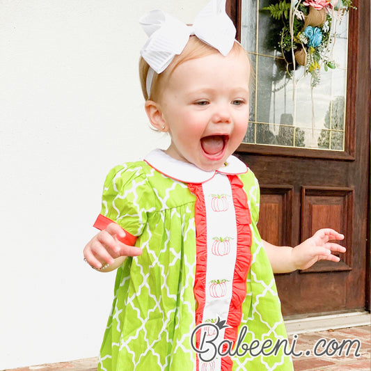 Pumpkin embroidery dress