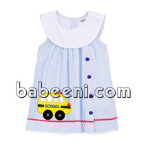 School bus applique girl dress - DR 2497