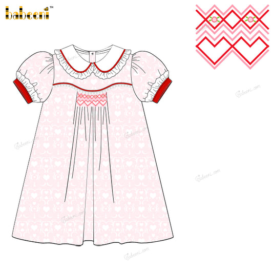 Girl Hand Smocked Dress In Pink - DR3845