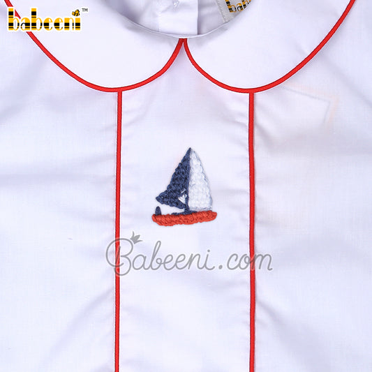 Sailboat embroidery boy set clothing – BC 1012