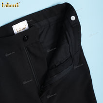 Boy Pant In Black WIth Black Buttons - BT109