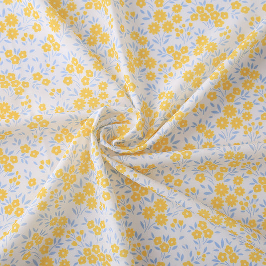 F91- Tiny yellow floral woven printing 4.0 fabric