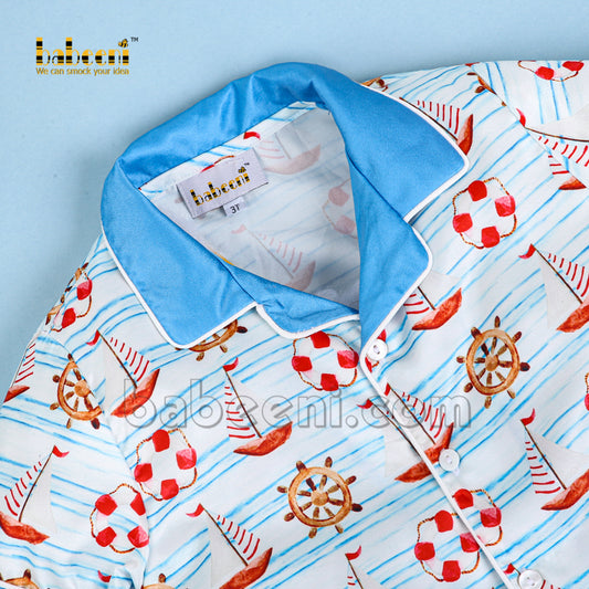 Nice sailboat pattern boy pajama - PJ 52