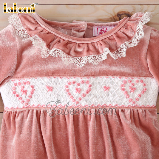 Cute baby girl geometric hearts pink grows - DR 3499