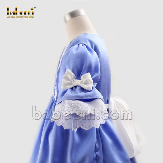 Lovely little girl blue tutu smocked dress - DR 3235