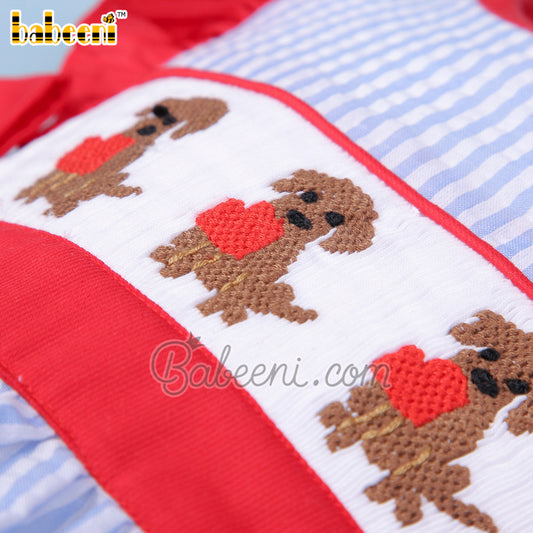 Dogs hand smocked baby bubble – DR 3462