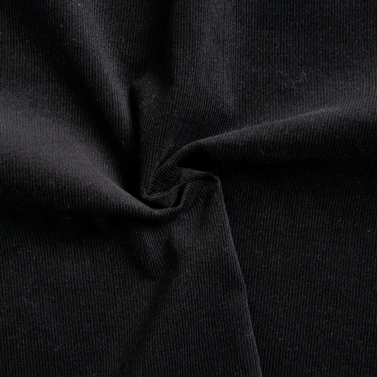 N57- Black plain Corduroy fabric