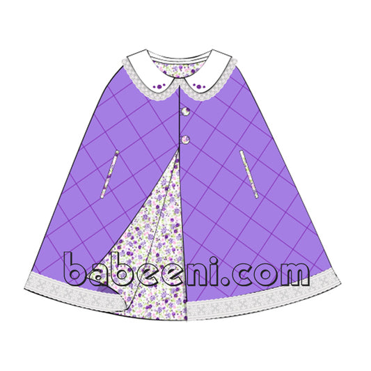 Lovely lavender cape quilted for little girl  - QC 20