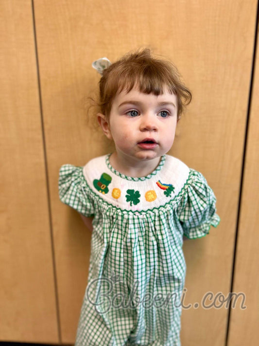 St Patrick smocked dress