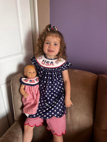 4th Of July Smocked Outfit